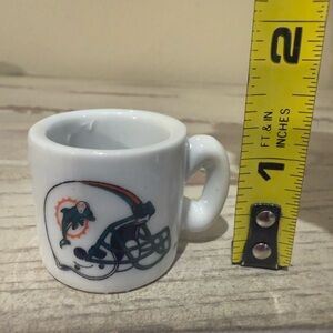 NFL Miami Dolphins Mini Miniature Ceramic Mug Vintage Collectible 1.25”